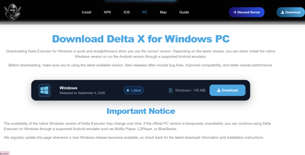 Download Delta Executor for PC